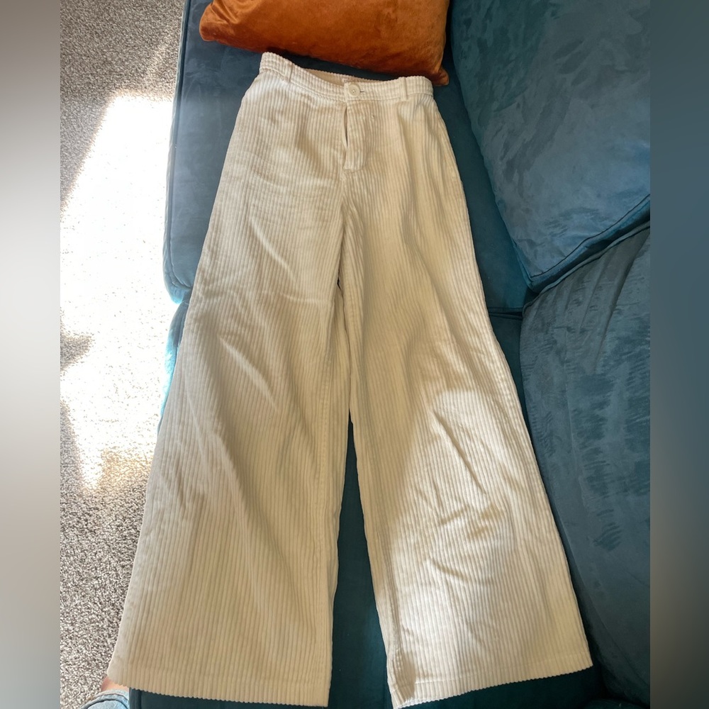 Corduroy White Pants